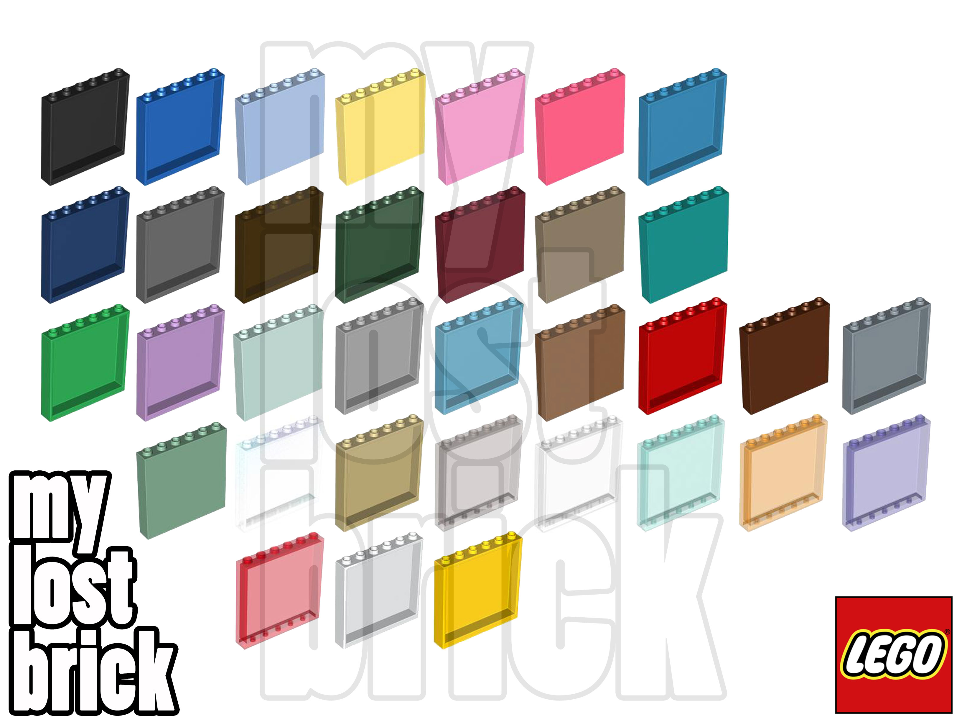 LEGO - Part 59349 - Panel 1x6x5 + NEW + SELECT COLOUR / QUANTITY