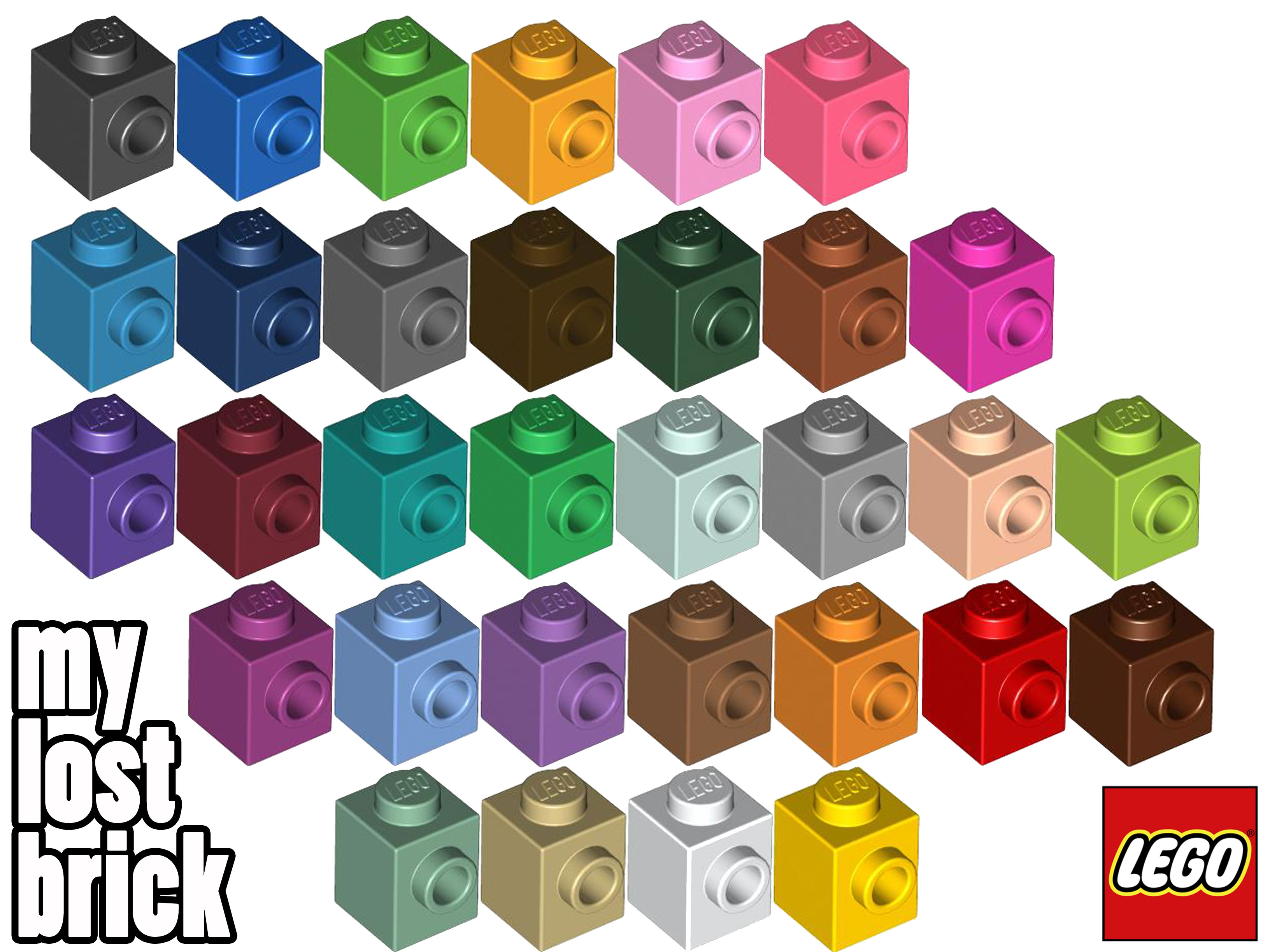 LEGO - Part 87087 - NEW LEGO Bricks 1x1 with 1 Side Stud +